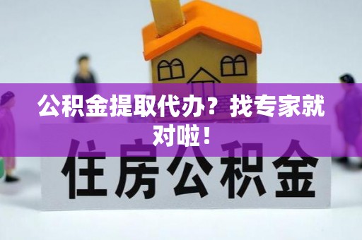 前进公积金提取代办？找专家就对啦！